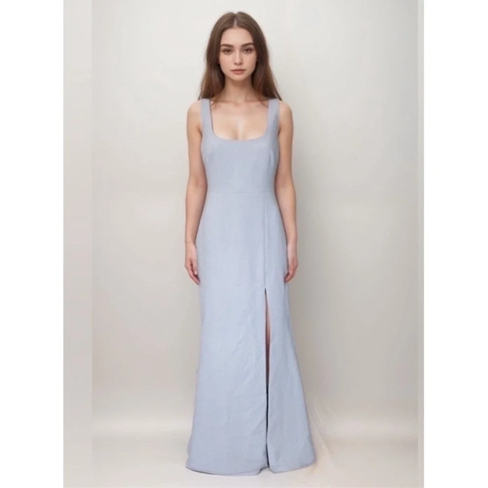bhldn light blue dress BHLDN Light Blue Floral Dress